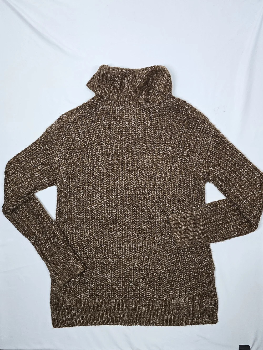 Universal Thread Brown Marled Chunky Cable Knit Cowl Neck Sweater Medium - Picture 6 of 9